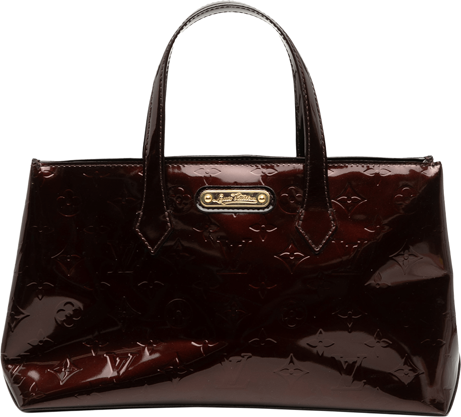 Louis Vuitton Monogram Vernis Wilshire Pm, från Luxclusif, i färgen purple.