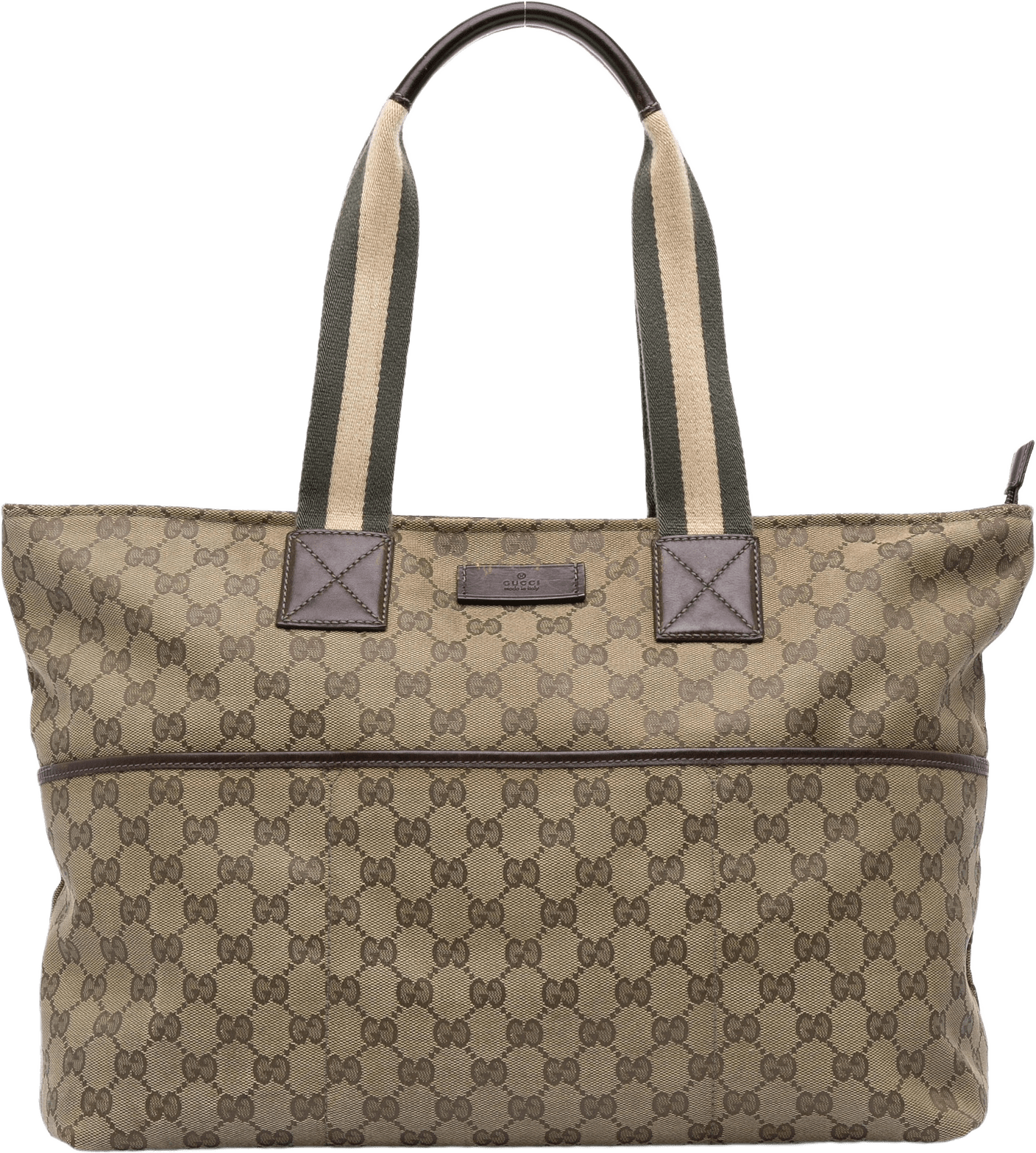 Gucci Gg Canvas Web Tote, från Luxclusif, i färgen beige.