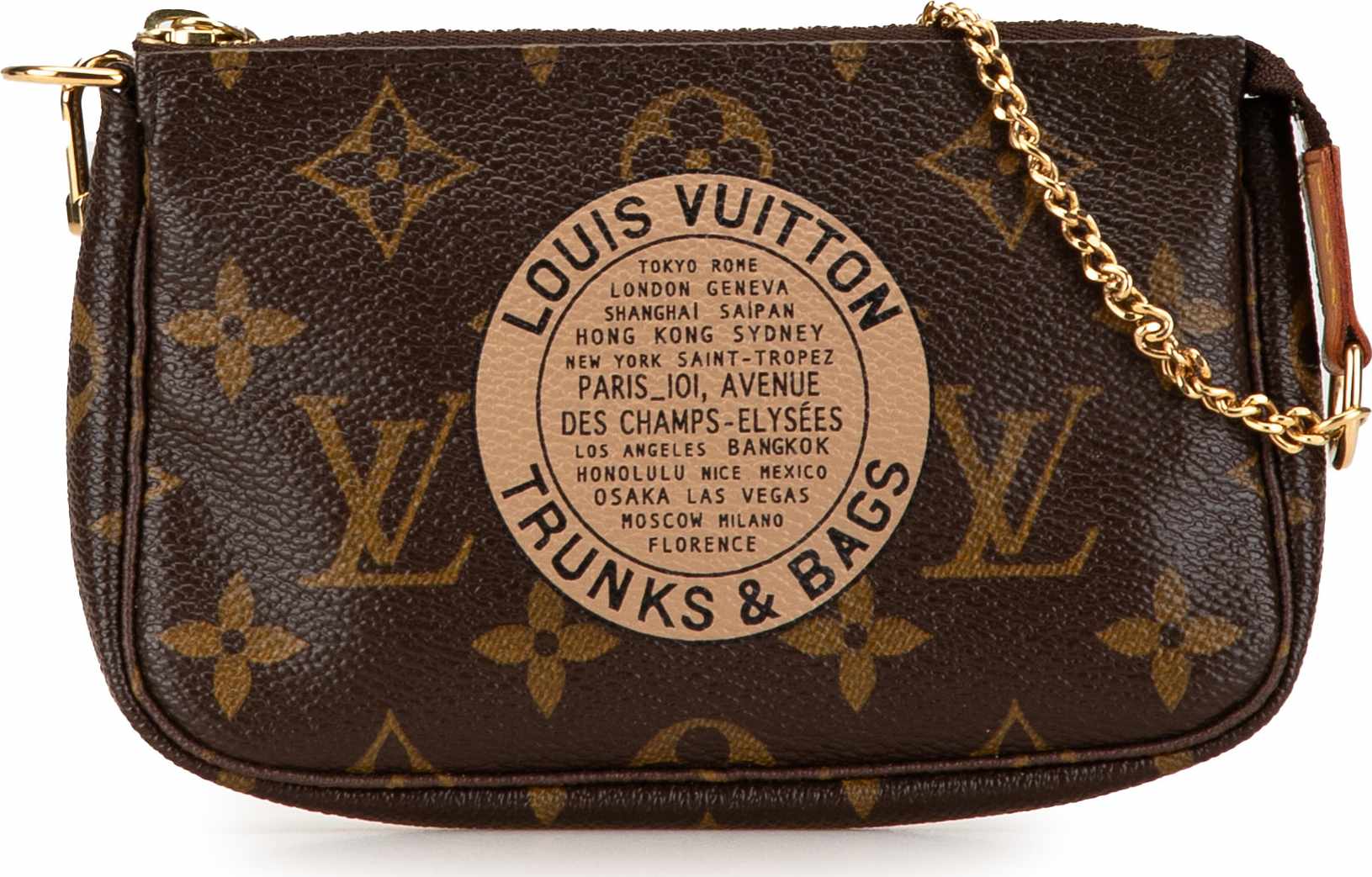 Louis Vuitton Monogram Trunks And Bags Mini Pochette Accessoires, från Luxclusif, i färgen brown.
