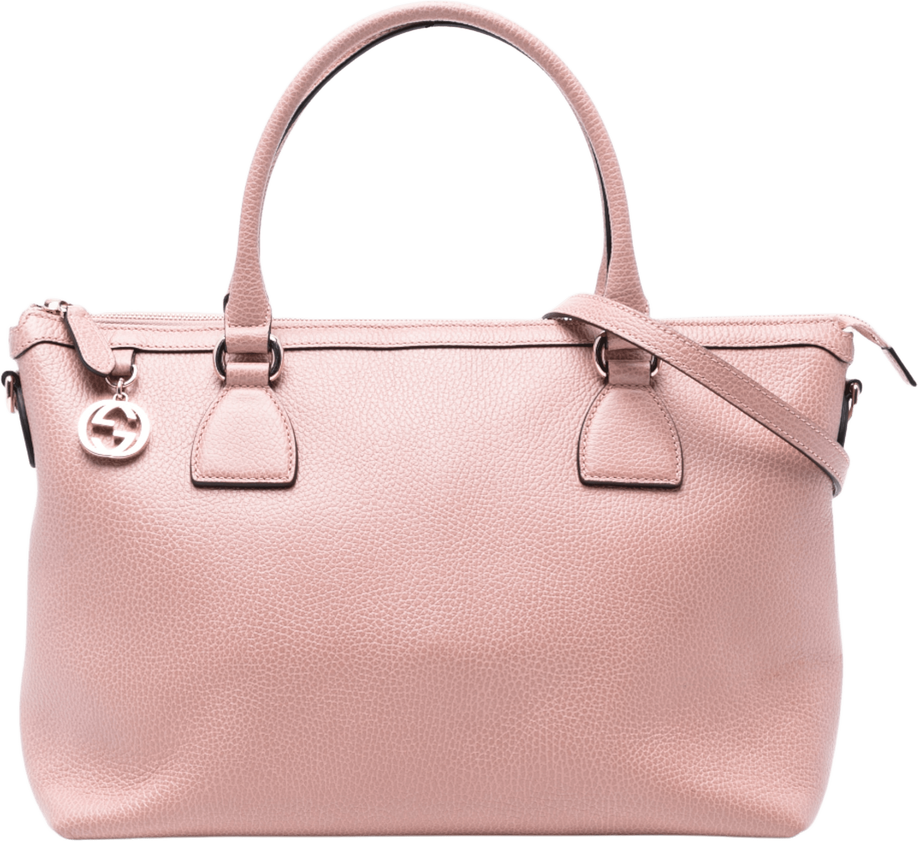 Gucci Dollar Calfskin Gg Charm Satchel, från Luxclusif, i färgen pink.