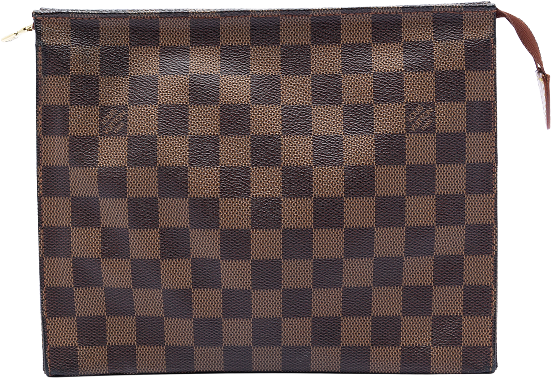 Louis Vuitton Damier Ebene Toiletry Pouch 26, från Luxclusif, i färgen brown.