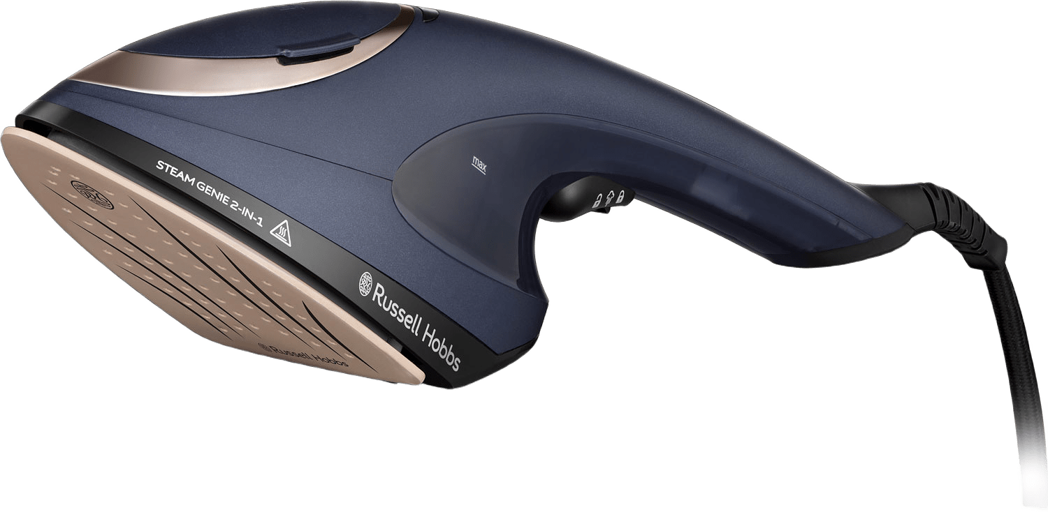 Garment Steamer Genie 2in1a, från Russell Hobbs, i färgen blå.