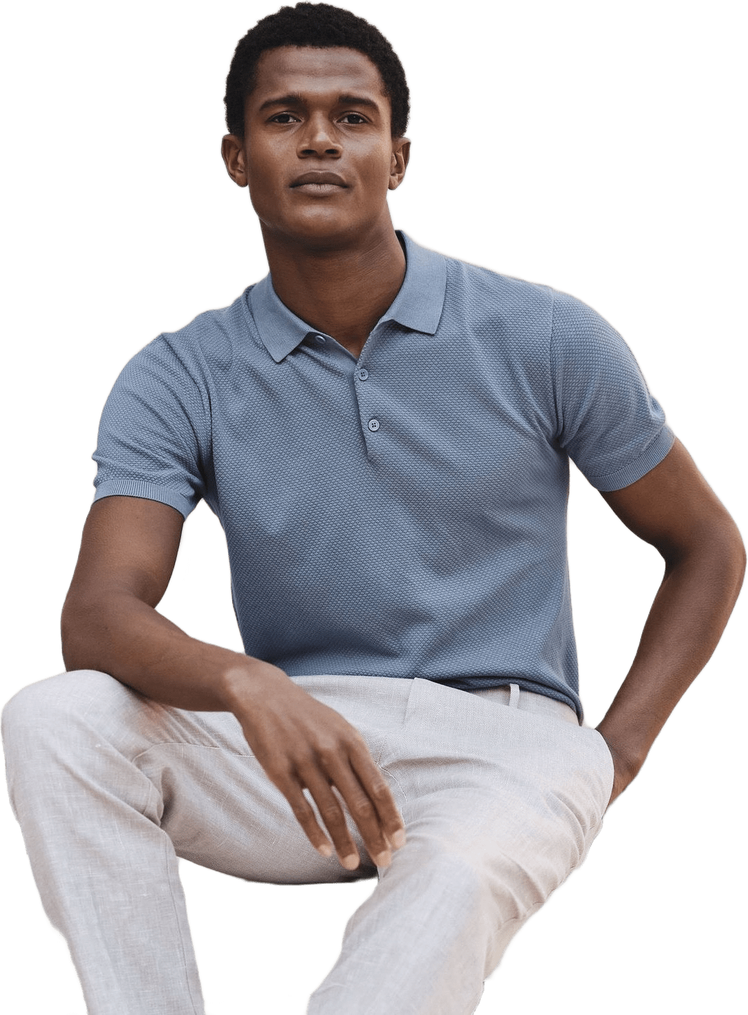 Cotton Texture Knitted Ss Polo Sweater (vincent)