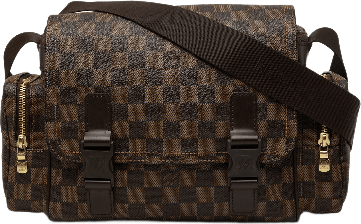 Louis Vuitton Damier Ebene Melville Reporter, från Luxclusif, i färgen brun.