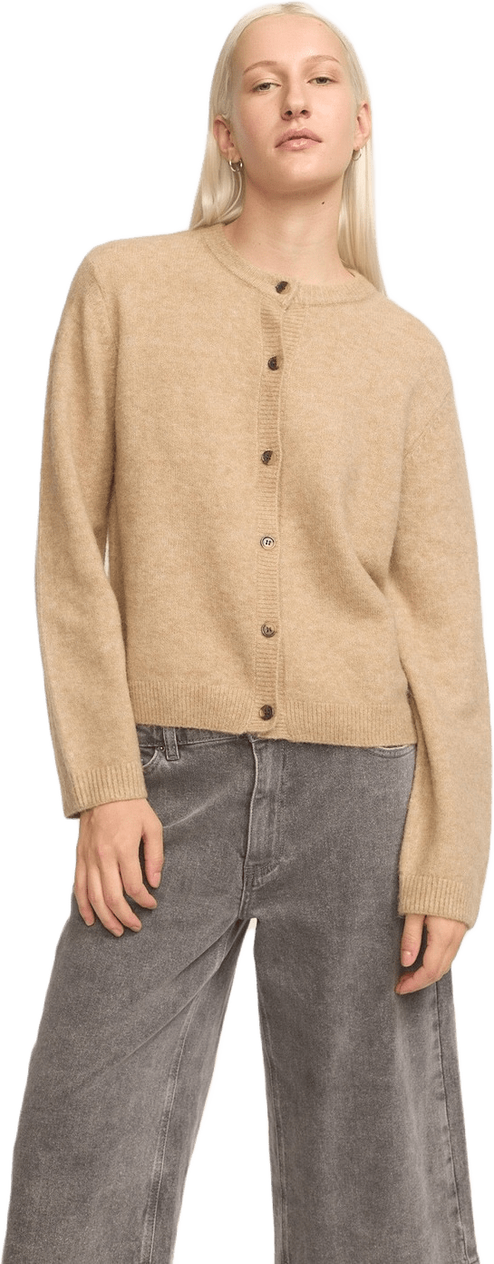 Srallison O-neck Cardigan Knit - Crockery Melange