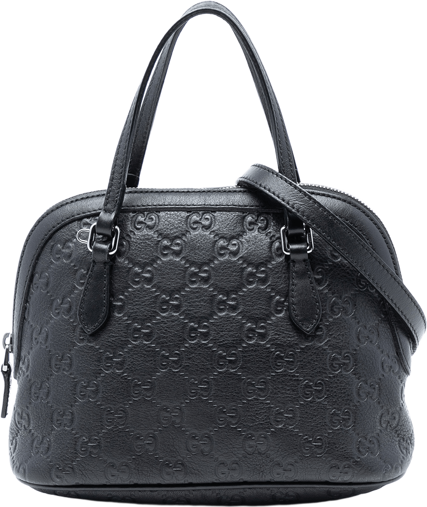 Gucci Mini Guccissima Dome Satchel, från Luxclusif, i färgen black.