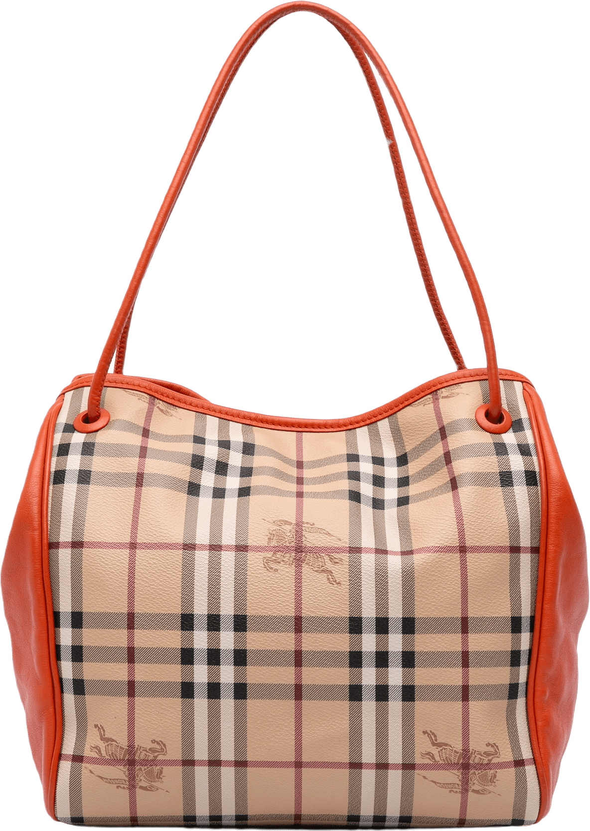 Burberry Small Haymarket Check Coated Canvas Canterbury Tote, från Luxclusif, i färgen beige.