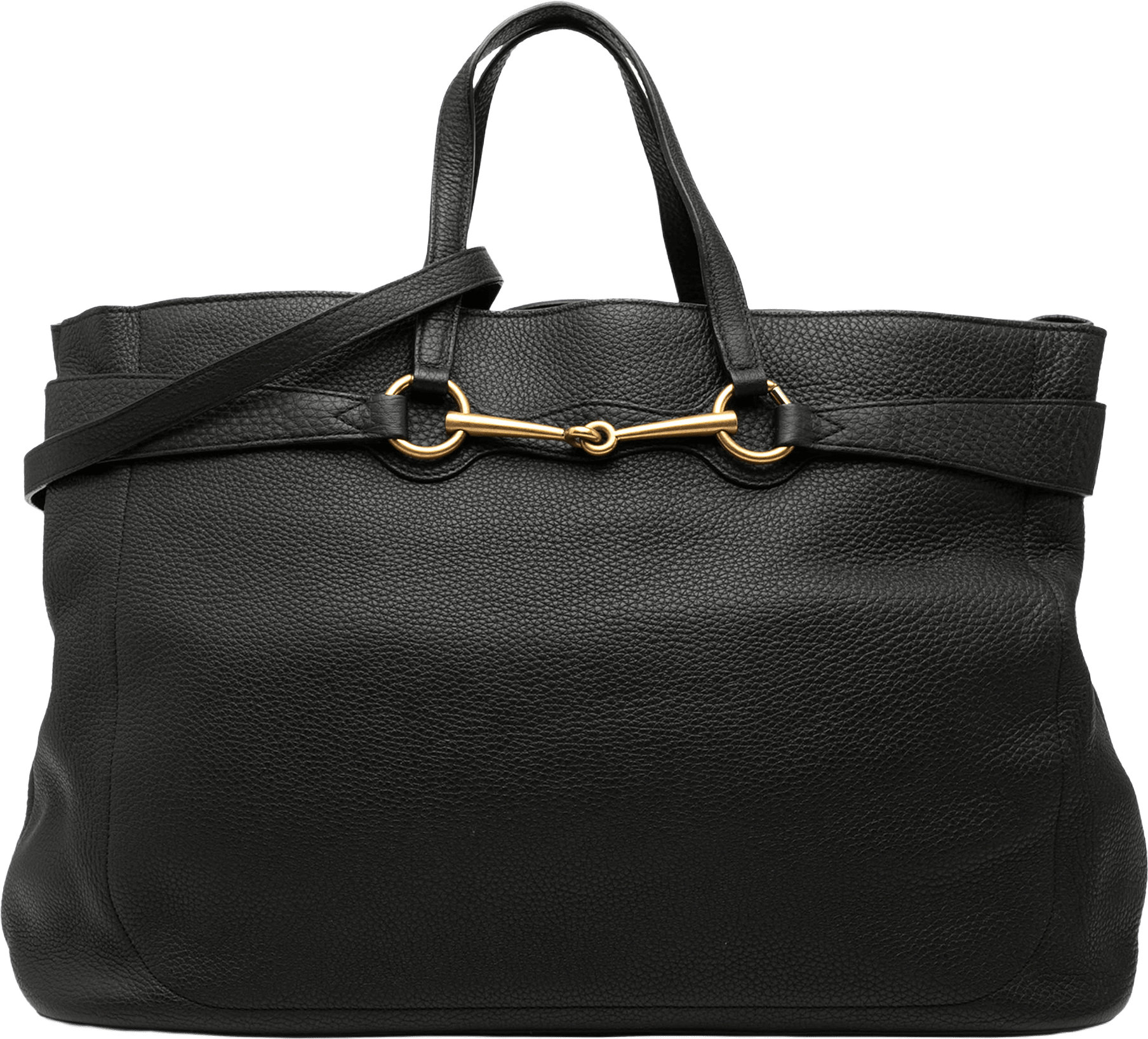 Gucci Large Leather Bright Bit Satchel, från Luxclusif, i färgen black.