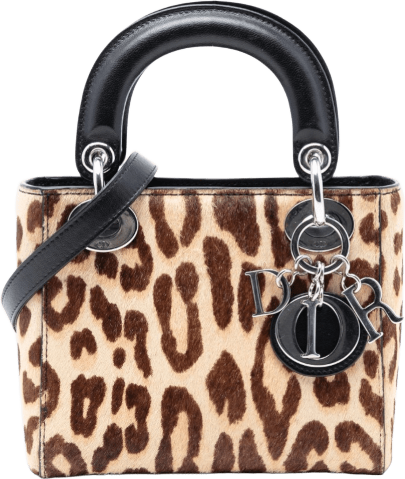 Dior Mini Pony Hair Leopard Print Lady Dior, från Luxclusif, i färgen beige.