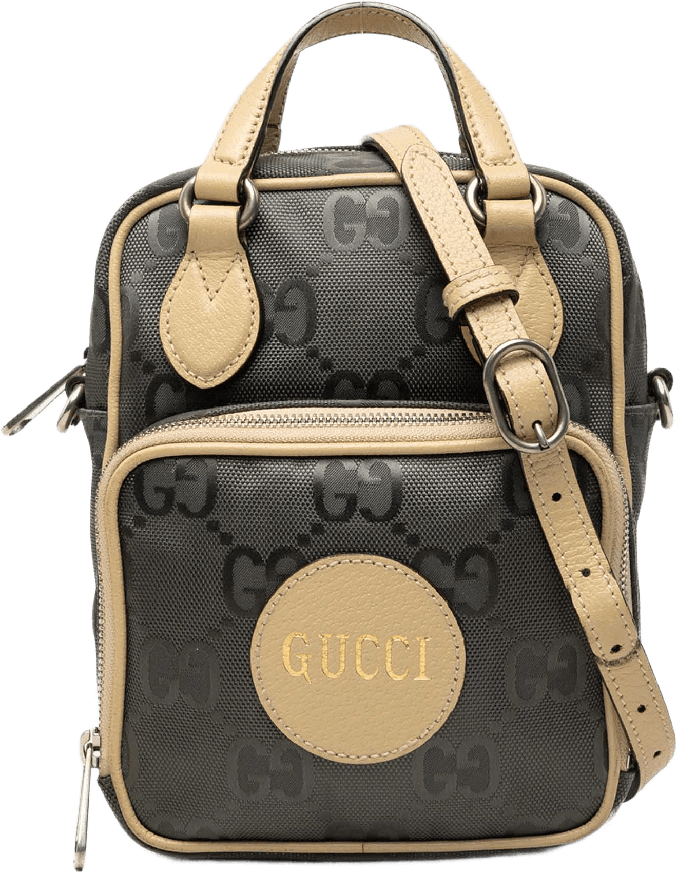 Gucci Gg Nylon Off The Grid Satchel, från Luxclusif, i färgen grå.