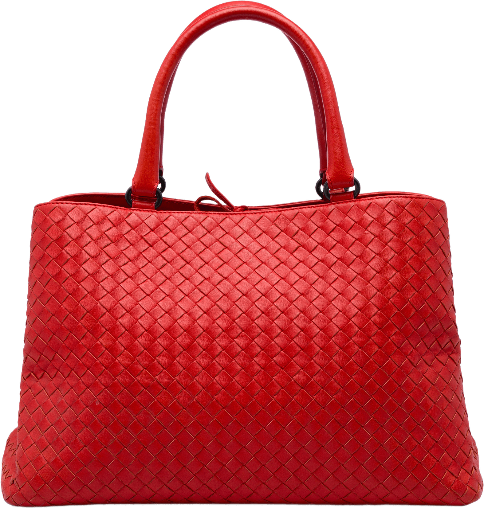 Bottega Veneta Nappa Intrecciato Milano Tote, från Luxclusif, i färgen röd.