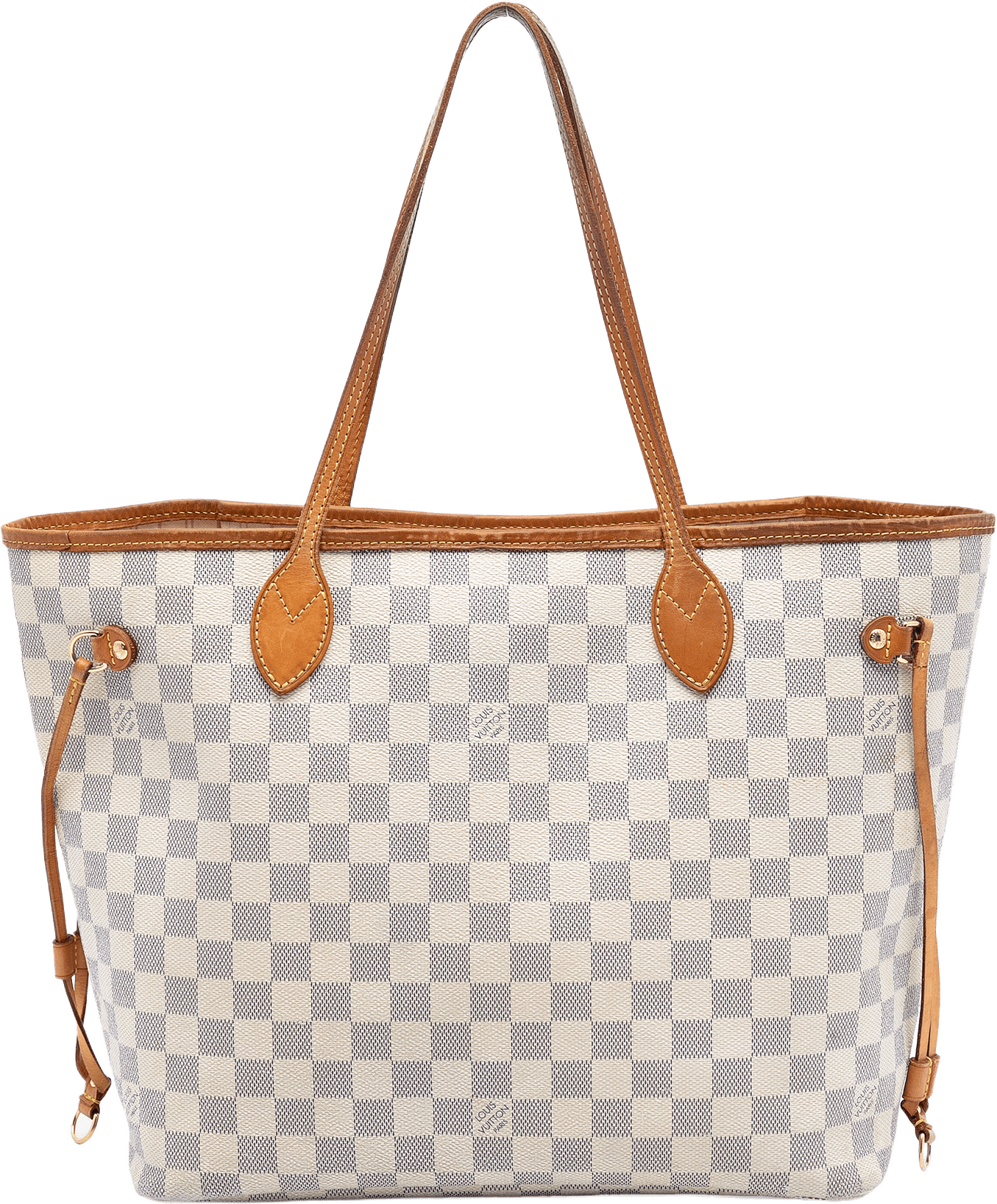Louis Vuitton Damier Azur Neverfull Mm, från Luxclusif, i färgen white.