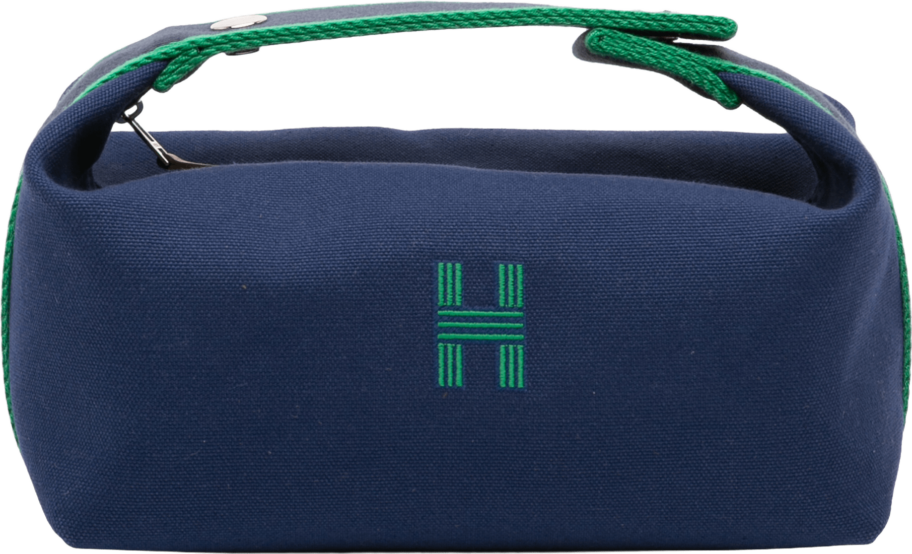 Hermès Small Toile Bride A Brac Case, från Luxclusif, i färgen dark blue.