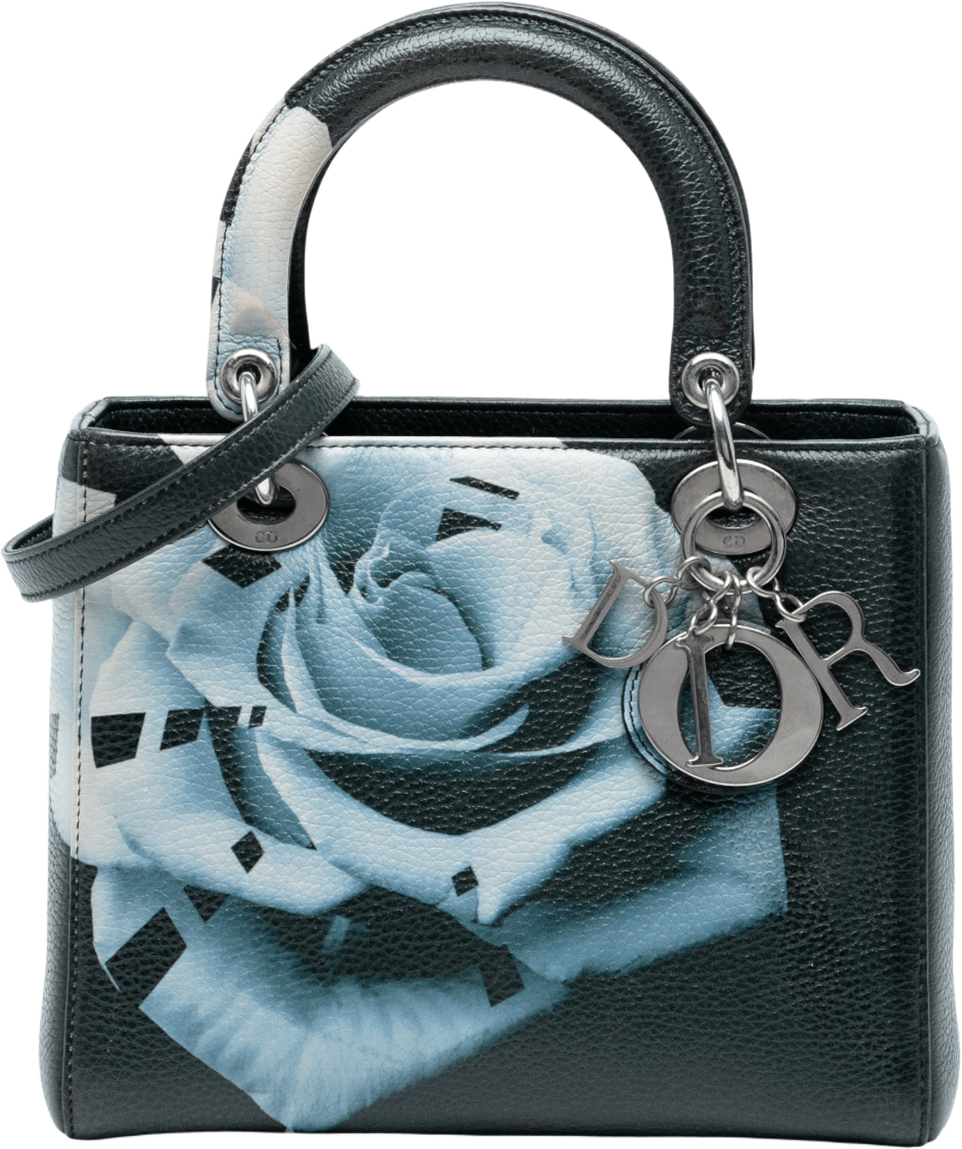 Dior Medium Deerskin Floral Print Lady Dior, från Luxclusif, i färgen dark green.