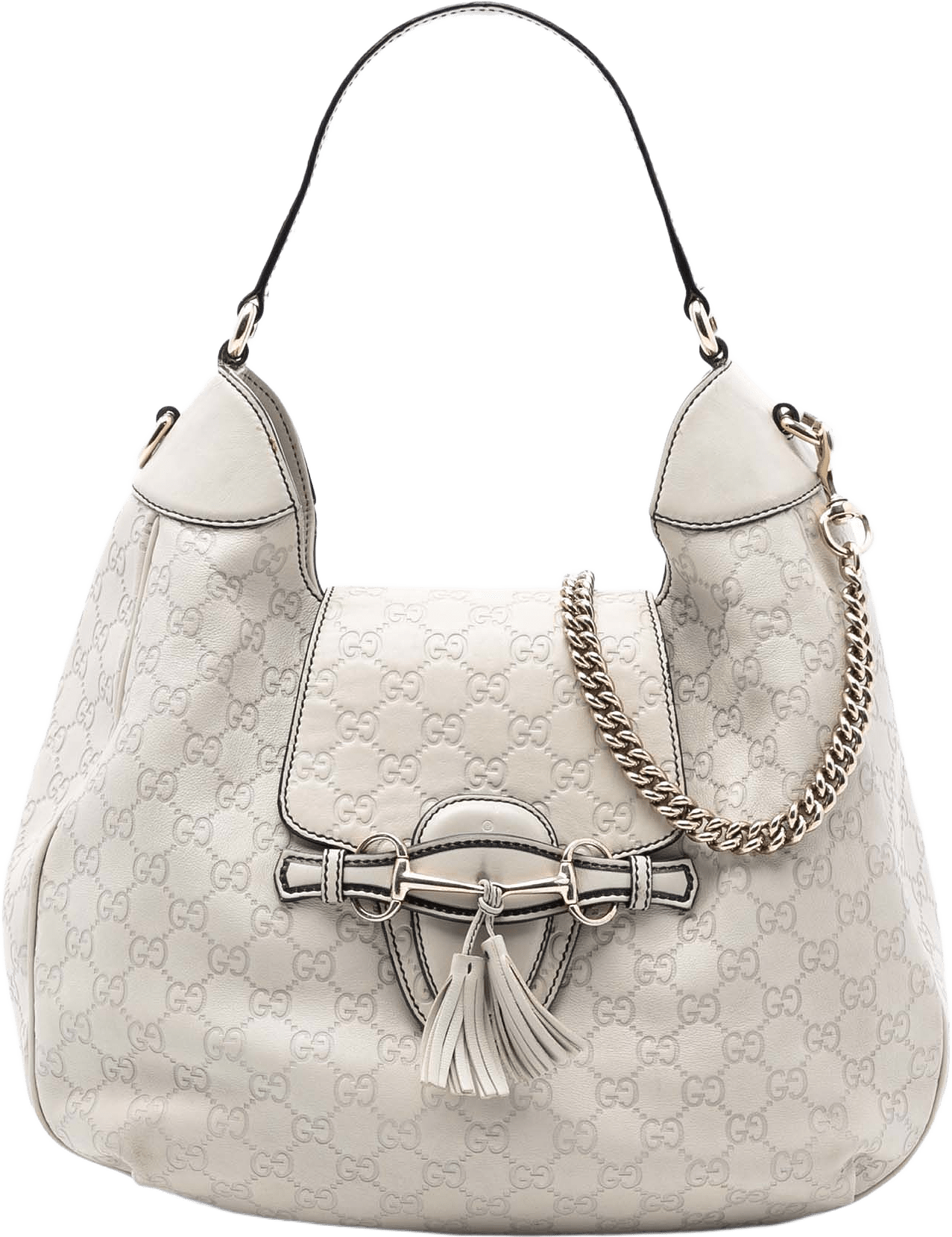 Gucci Medium Guccissima Emily Satchel, från Luxclusif, i färgen white.