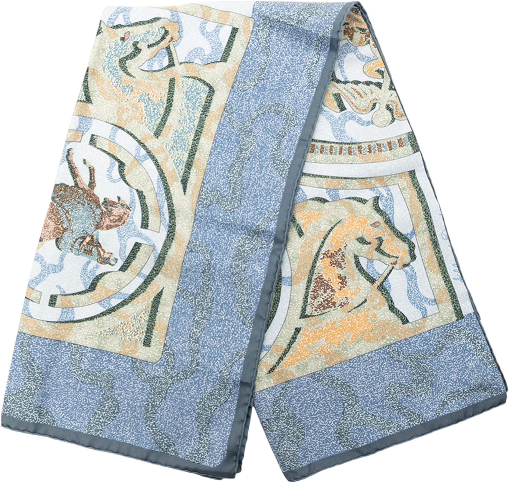 Hermès Alfred De Dreux Peintre Du Cheval Silk Scarf, från Luxclusif, i färgen blue.
