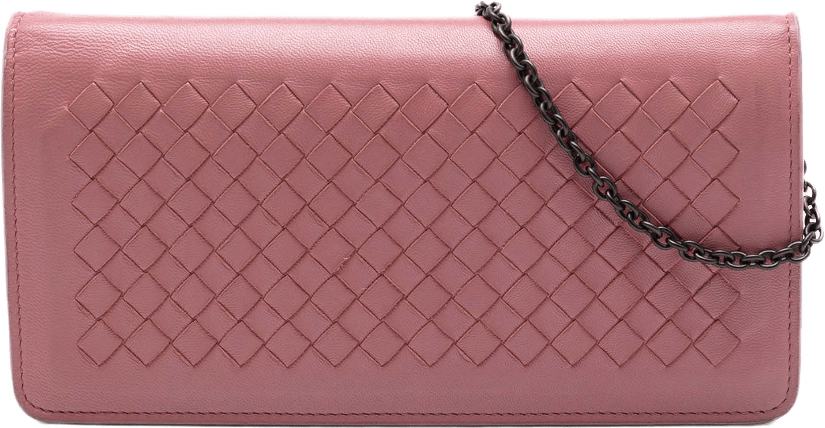 Bottega Veneta Nappa Intrecciato Continental Wallet On Chain, från Luxclusif, i färgen pink.