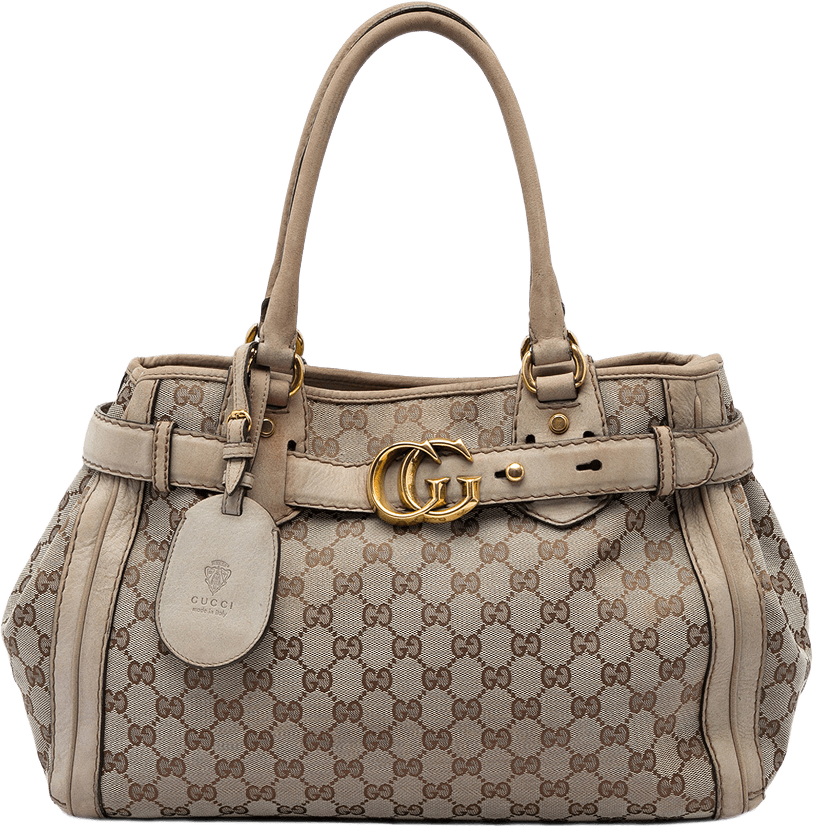 Gucci Gg Canvas Running Tote, från Luxclusif, i färgen beige.