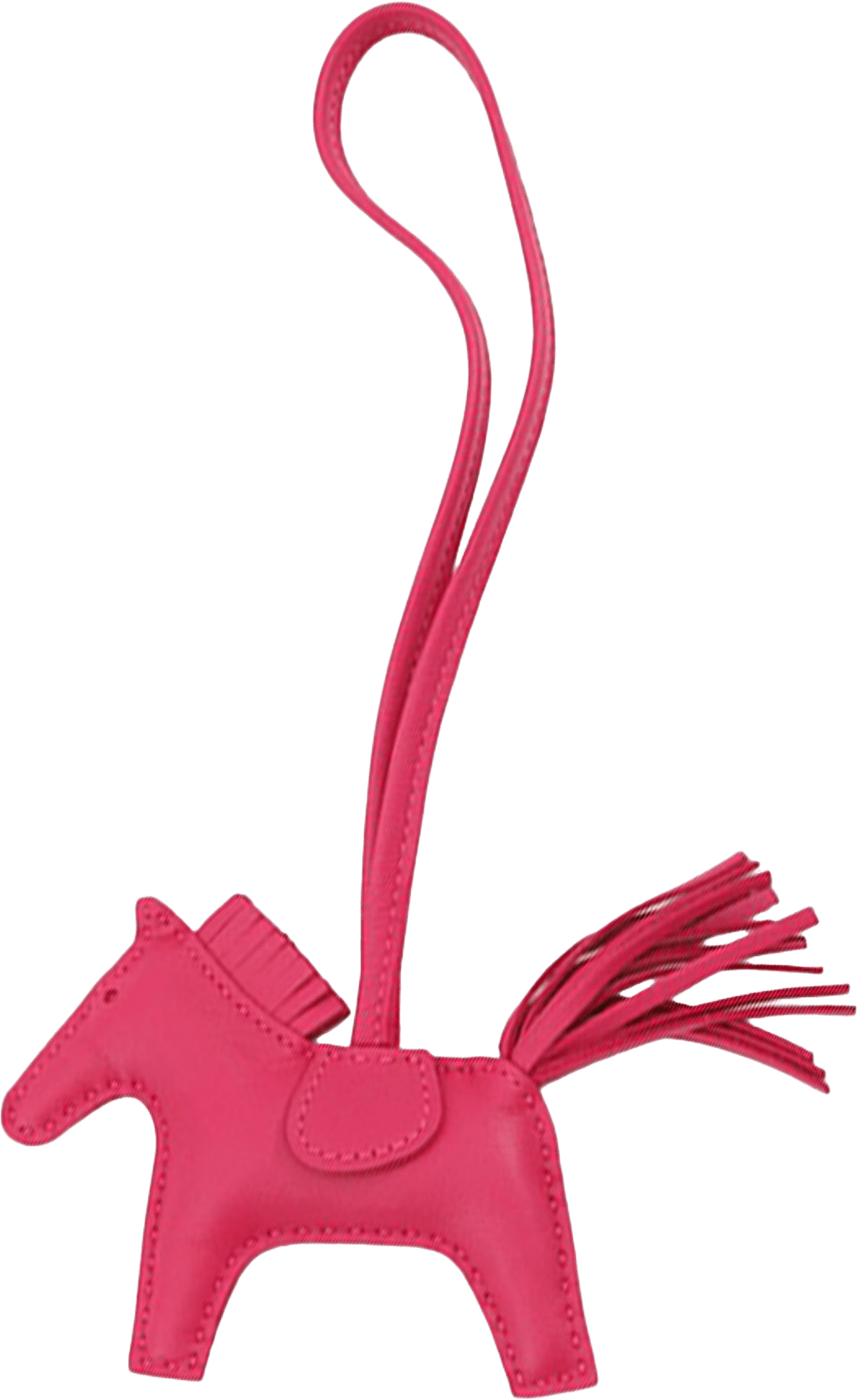 Hermès Milo Lambskin Grigri Rodeo Bag Charm Pm, från Luxclusif, i färgen hot pink.