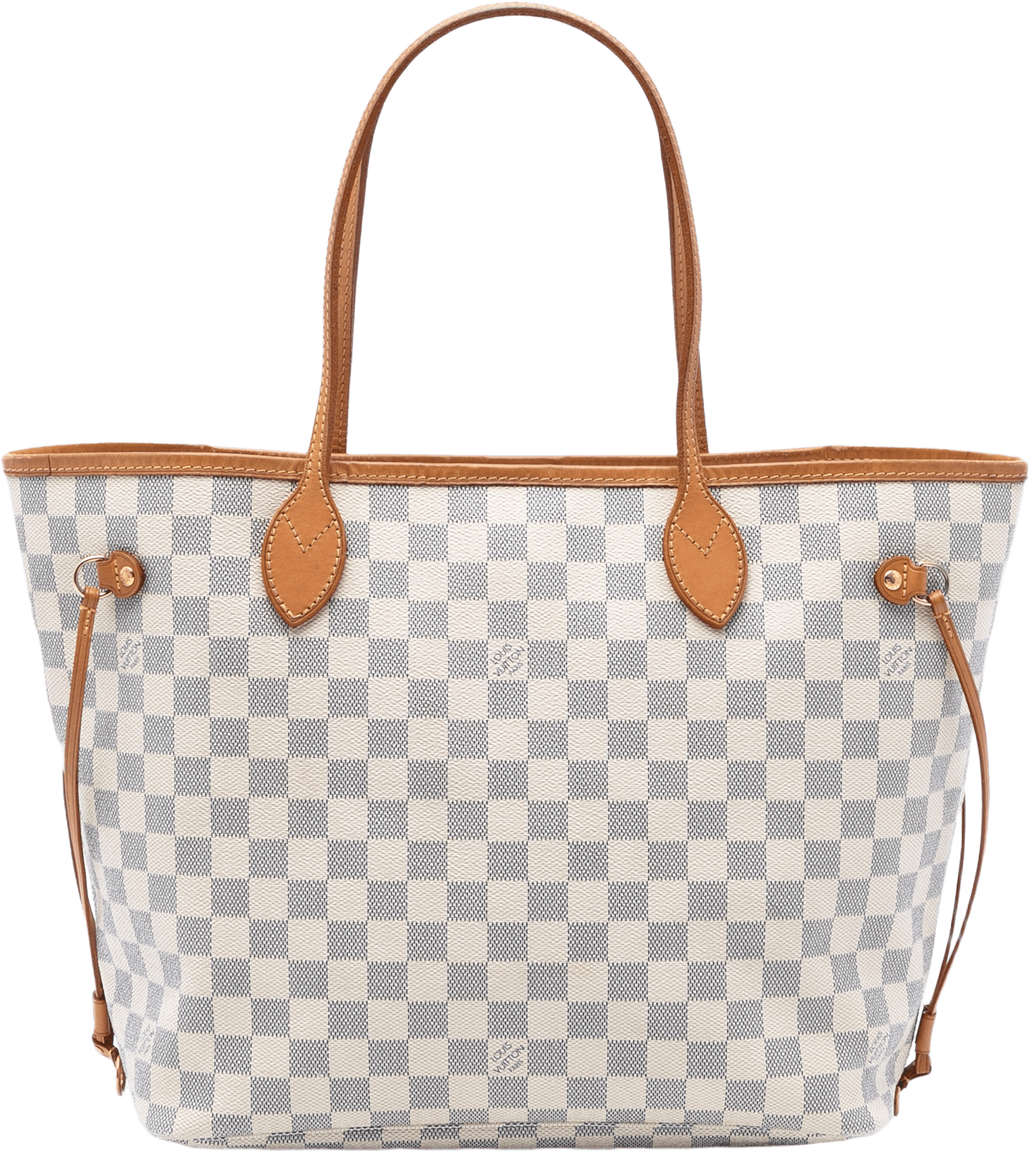 Louis Vuitton Damier Azur Neverfull Mm, från Luxclusif, i färgen white.