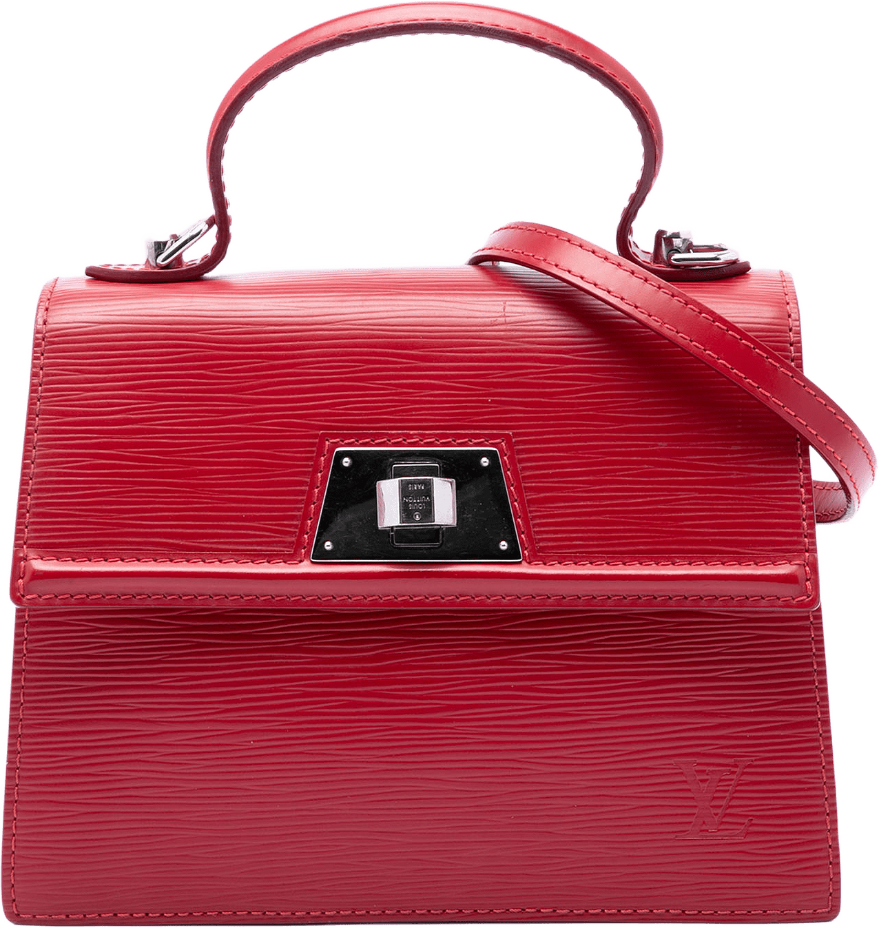 Louis Vuitton Epi Sevigne Pm, från Luxclusif, i färgen röd.