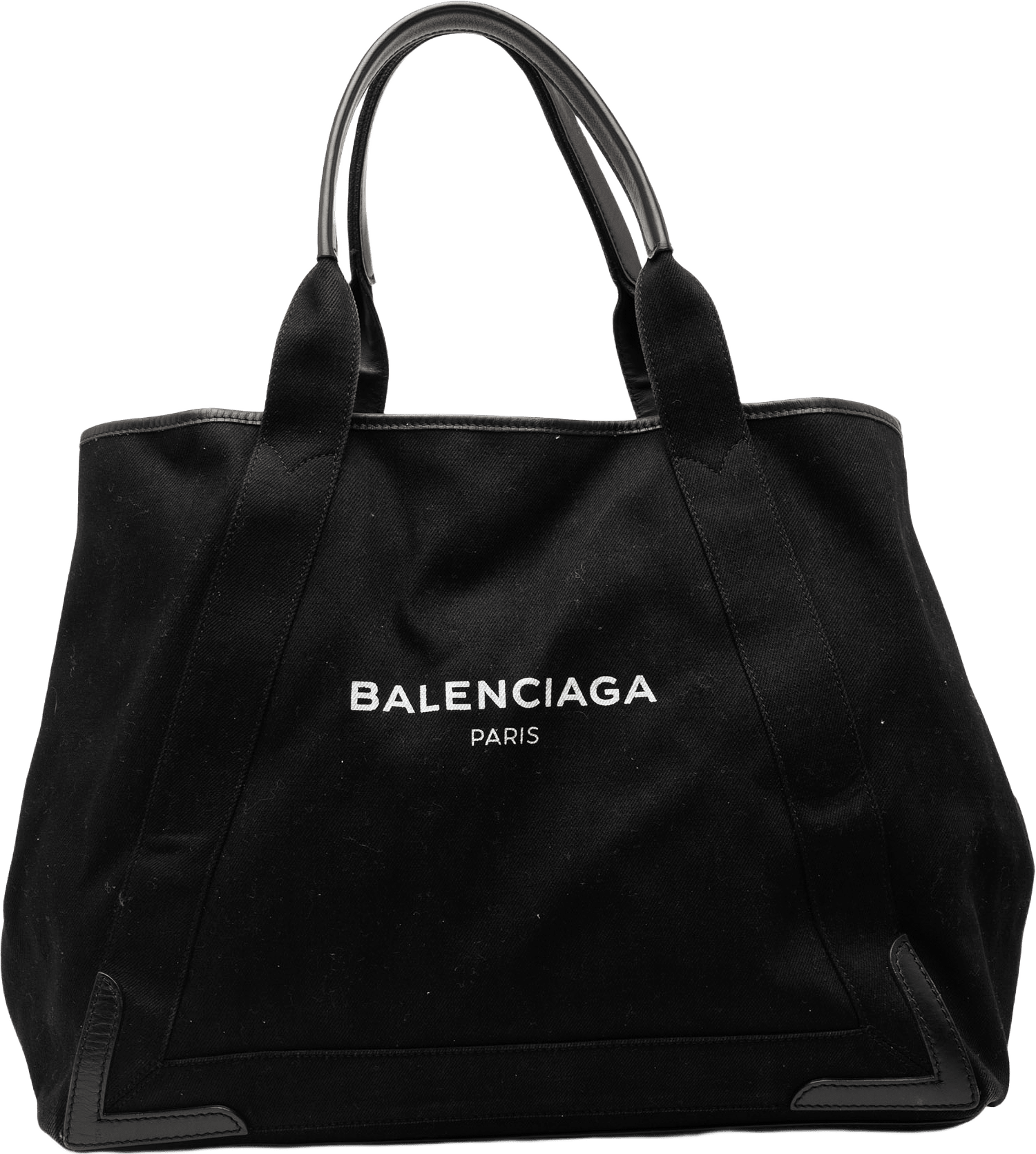 Balenciaga Denim Navy Cabas Tote M, från Luxclusif, i färgen black.