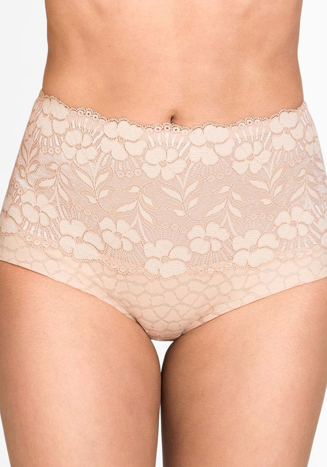 Jacquard & Lace Trosgördel, från Miss Mary of Sweden, i färgen beige.