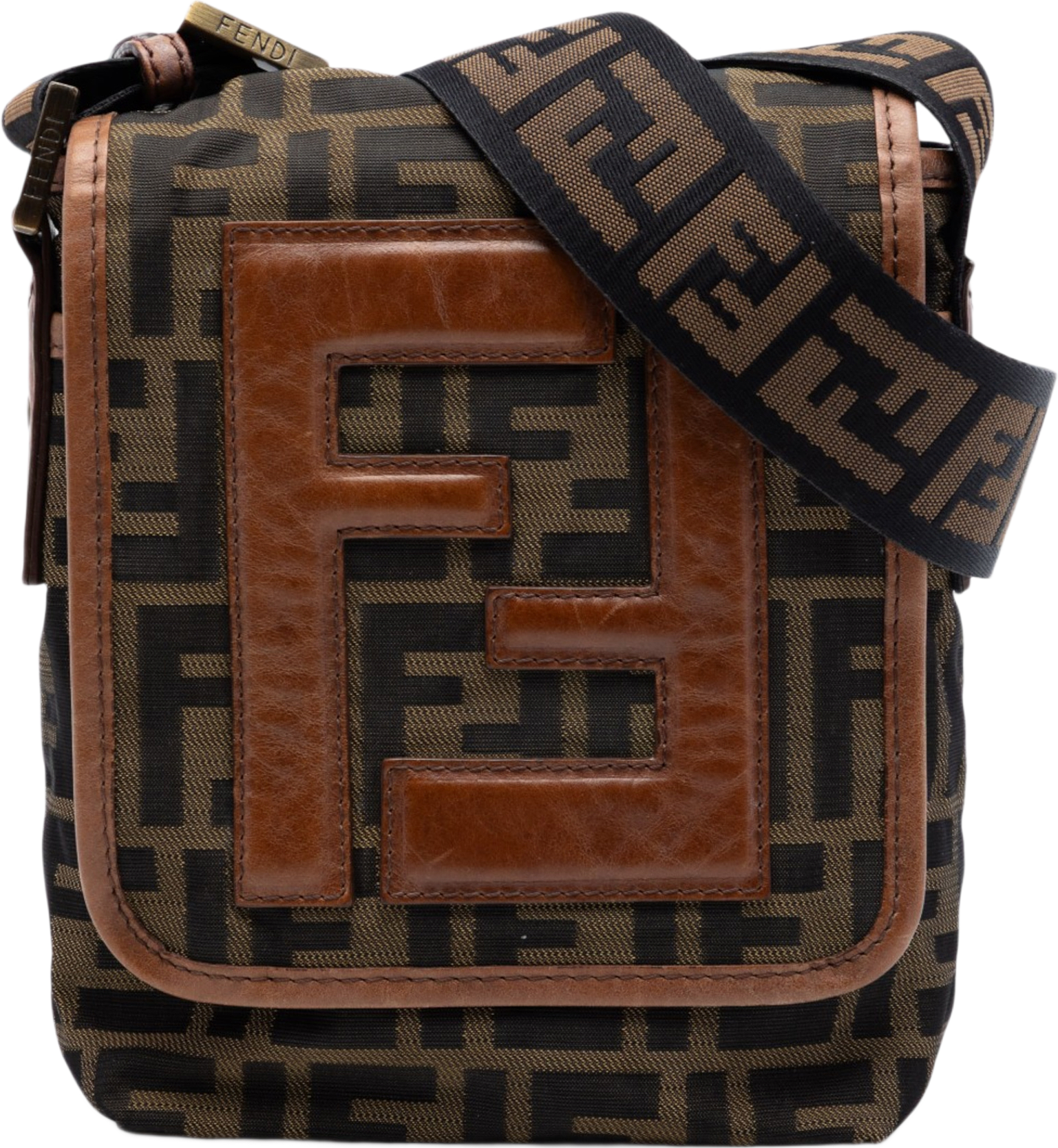 Fendi Mini Ff Zucca Canvas Crossbody, från Luxclusif, i färgen brown.