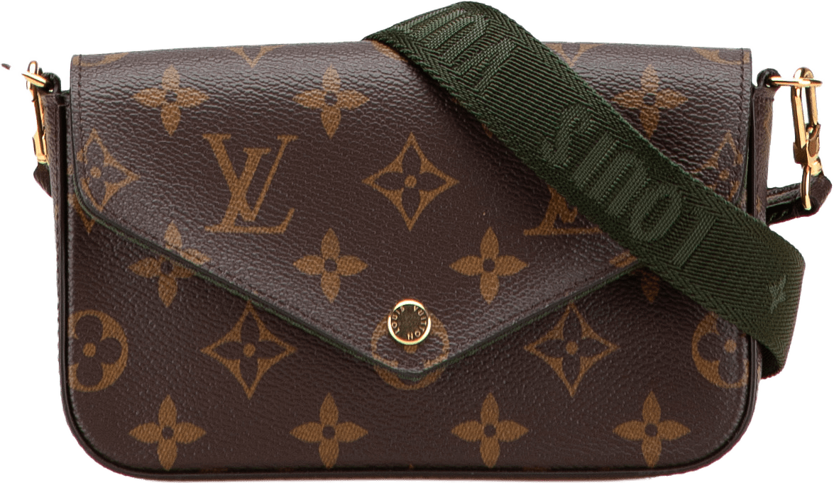 Louis Vuitton Monogram Felicie Strap And Go, från Luxclusif, i färgen brown.