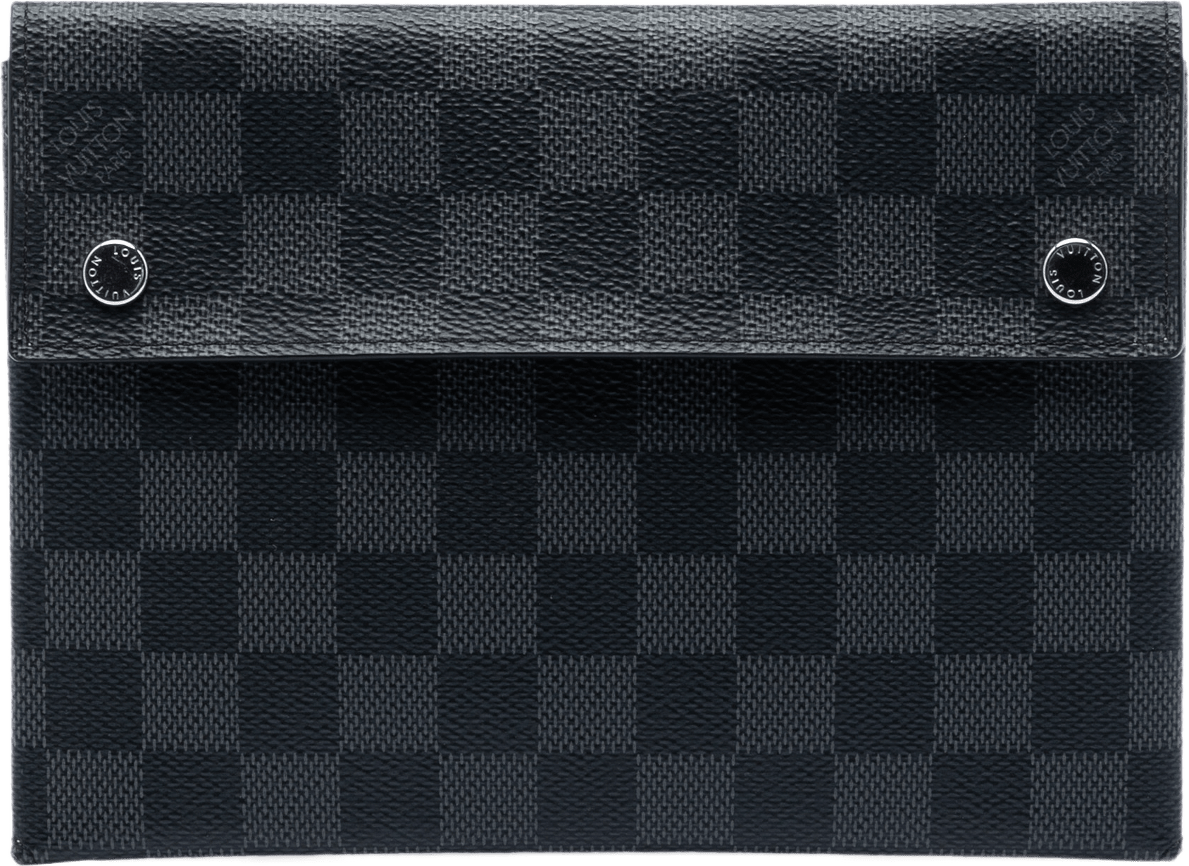Louis Vuitton Damier Graphite Alpha Pochette Mm, från Luxclusif, i färgen black.