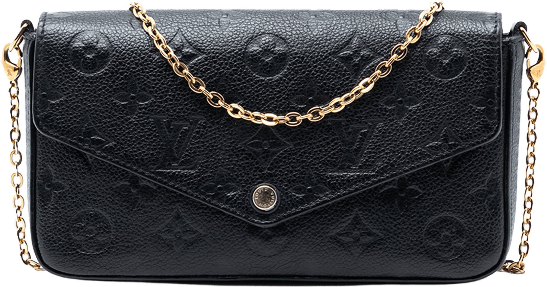 Louis Vuitton Monogram Empreinte Pochette Felicie, från Luxclusif, i färgen black.