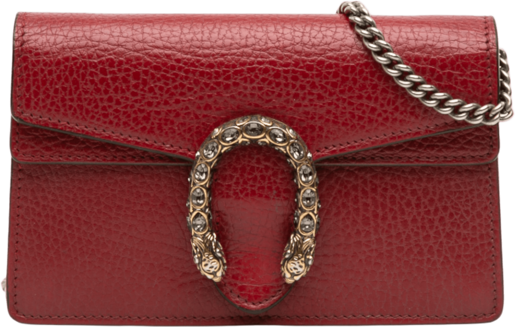 Gucci Mini Leather Dionysus Crossbody, från Luxclusif, i färgen red.