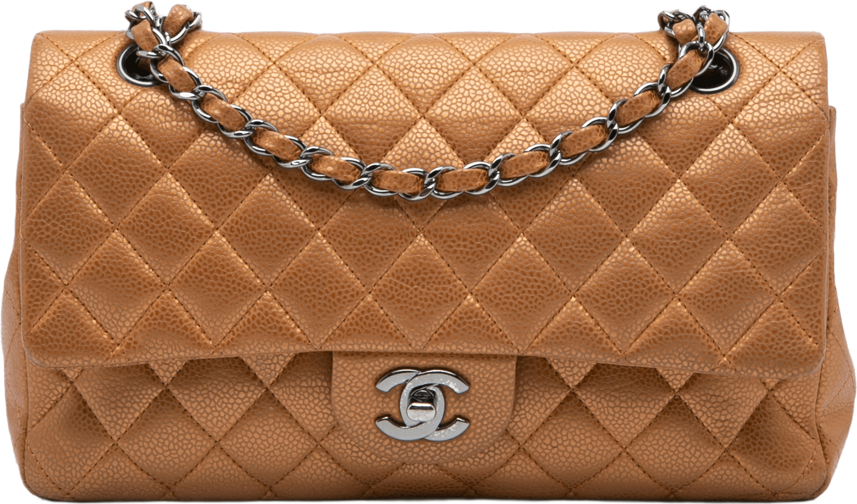 Chanel Medium Classic Metallic Caviar Double Flap