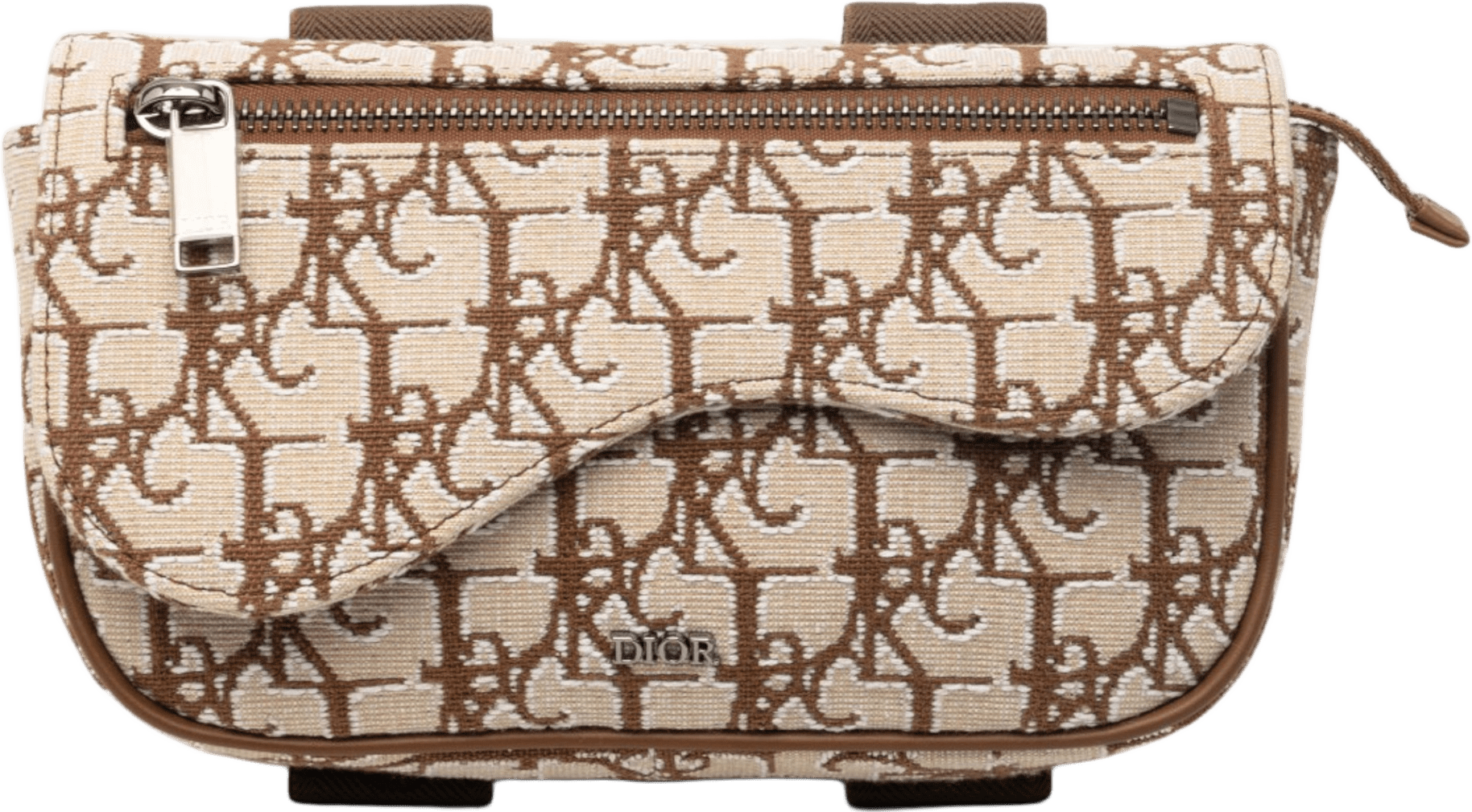 Dior Cactus Jack Oblique Canvas Saddle Arm Pouch, från Luxclusif, i färgen beige.