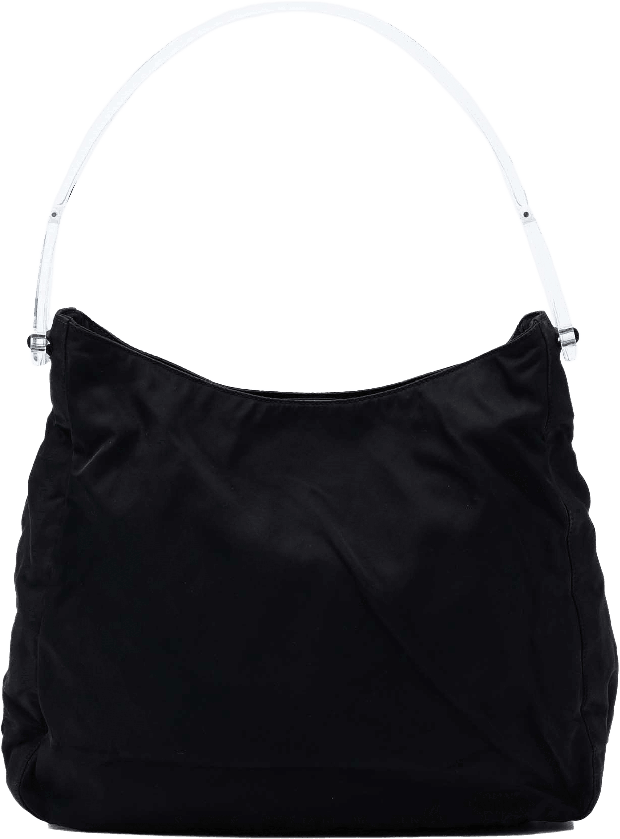 Prada Tessuto Acrylic Handle Bag, från Luxclusif, i färgen black.