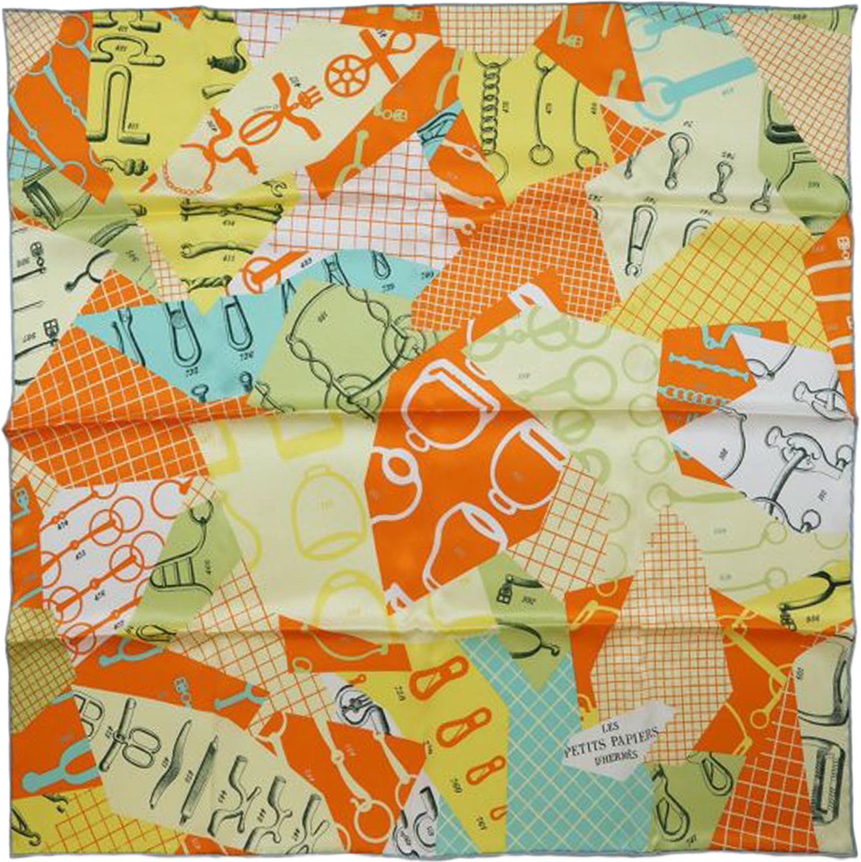 Hermès Les Petits Papiers Silk Scarf, från Luxclusif, i färgen orange.
