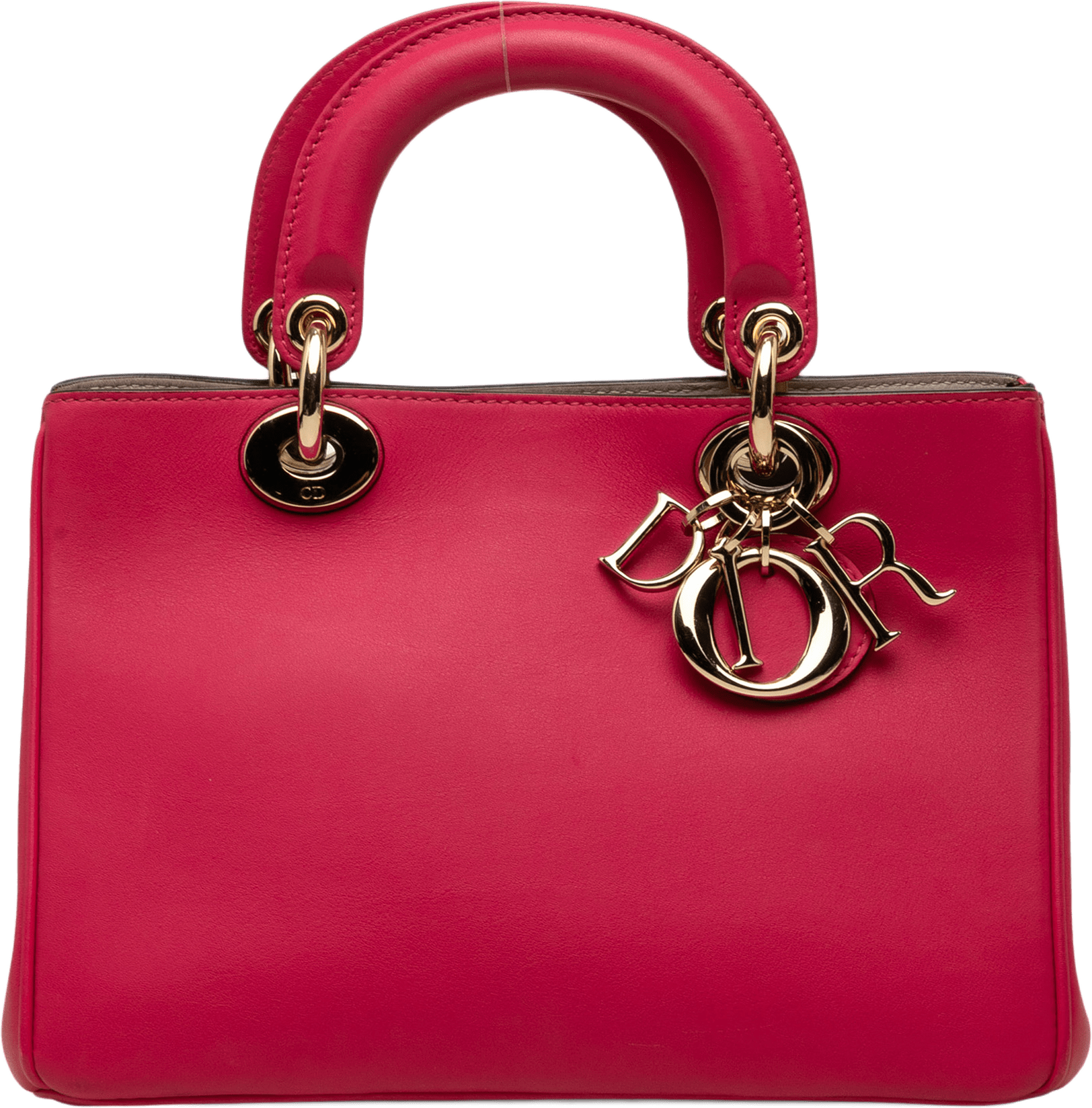 Dior Mini Leather Diorissimo Satchel, från Luxclusif, i färgen rosa.