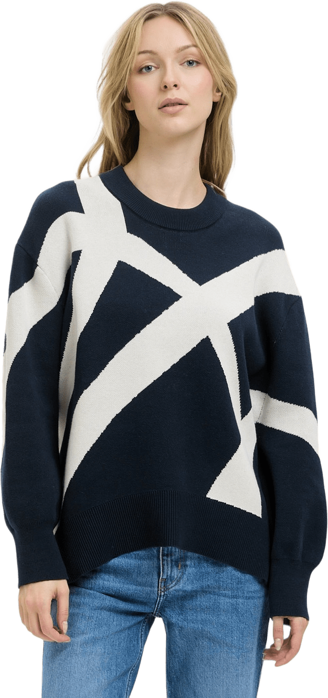 Brygg Stickad Tröja Navy