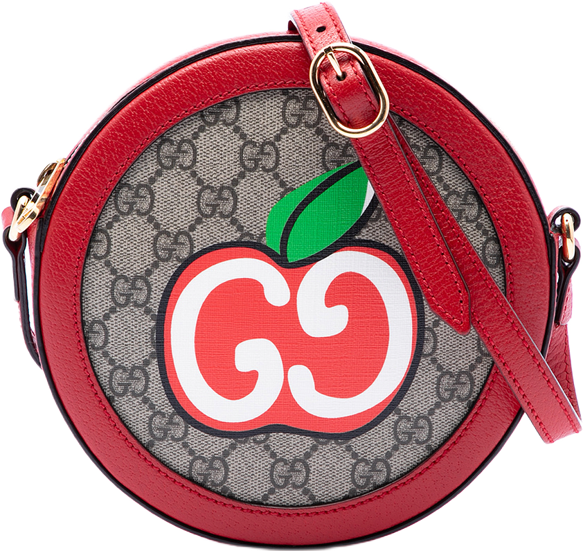 Gucci Gg Supreme Apple Round Crossbody, från Luxclusif, i färgen beige.