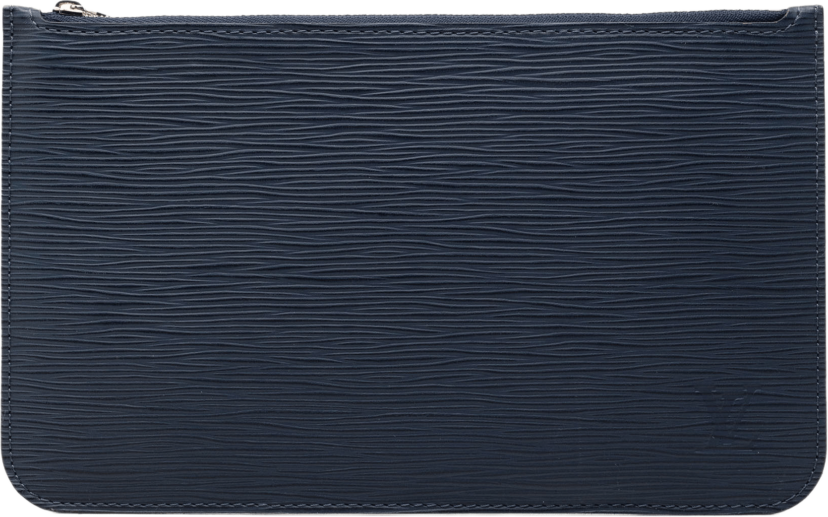 Louis Vuitton Epi Neverfull Pouch, från Luxclusif, i färgen dark blue.