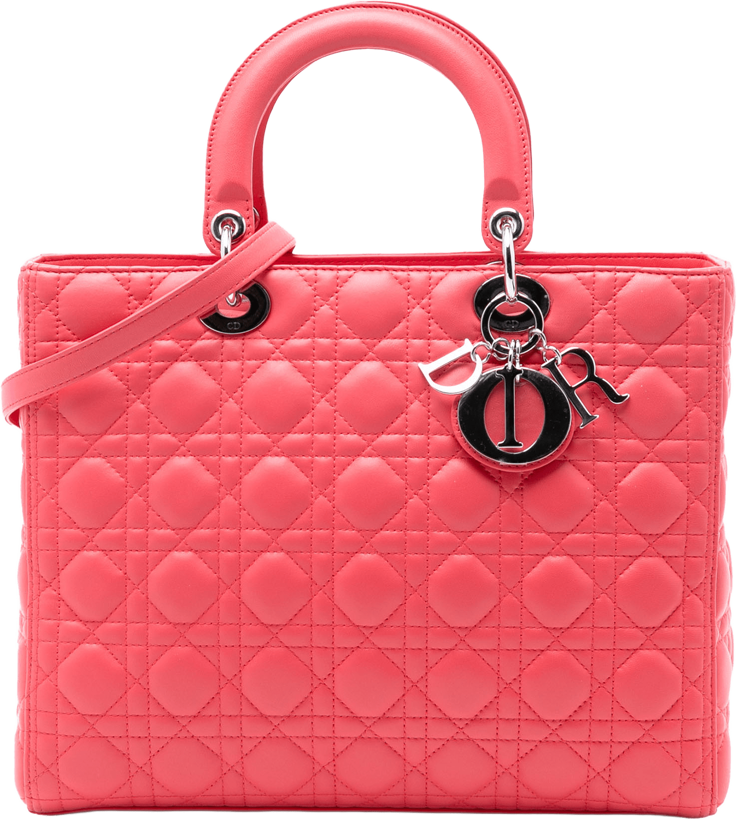Dior Large Lambskin Cannage Lady Dior, från Luxclusif, i färgen blush.