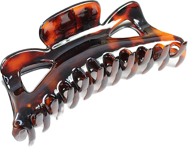 Hårklämma, 14 Cm, från Complement, i färgen transperant brown.