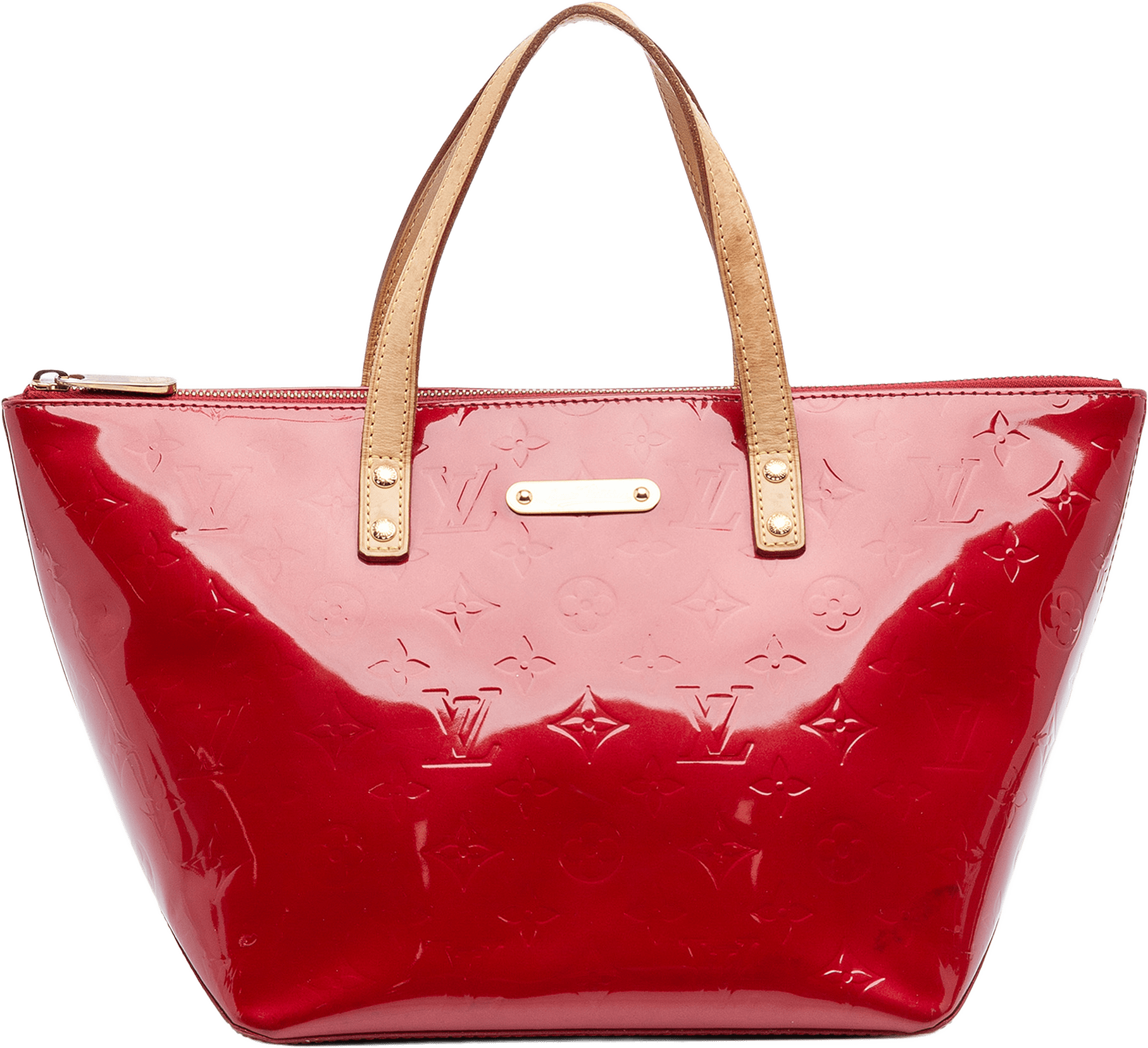 Louis Vuitton Monogram Vernis Bellevue Pm, från Luxclusif, i färgen red.