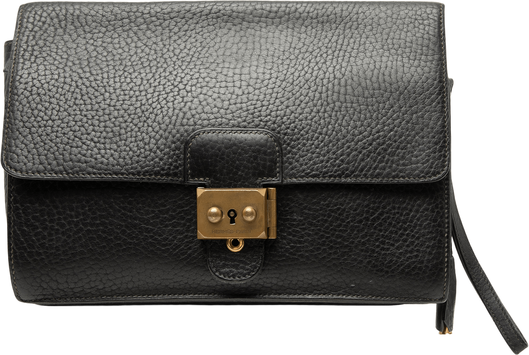 Hermès Fjord Jet Pochette Clutch, från Luxclusif, i färgen black.