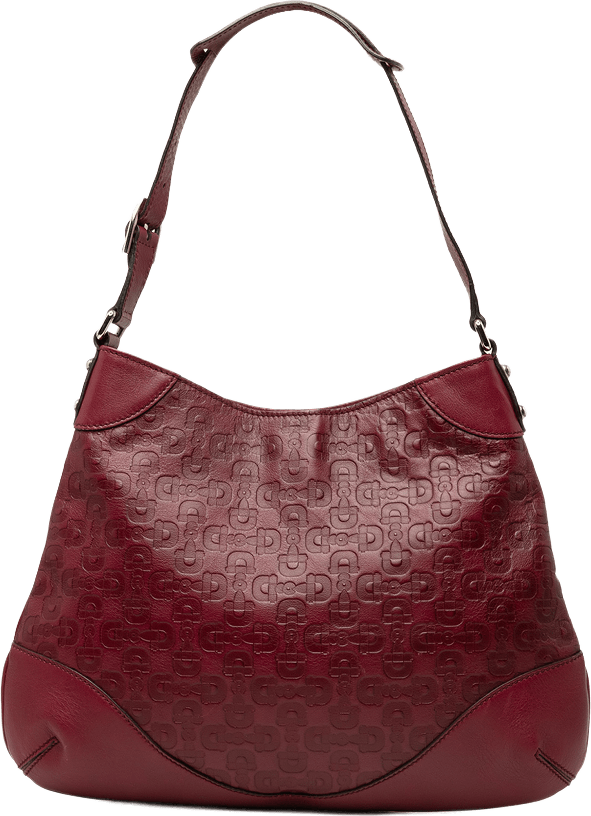 Gucci Horsebit Embossed Calfskin Hobo, från Luxclusif, i färgen röd.