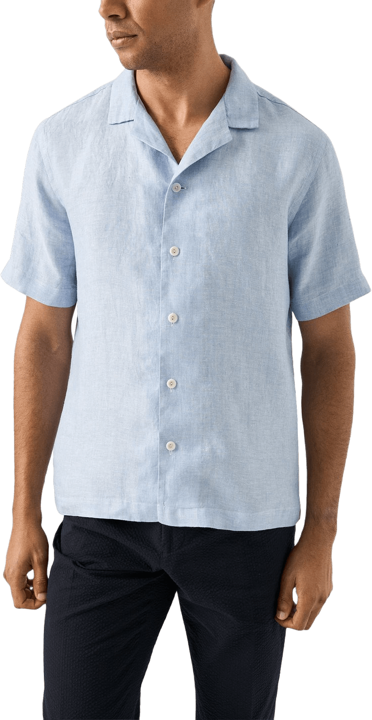Kortärmad Linne Twill-skjorta