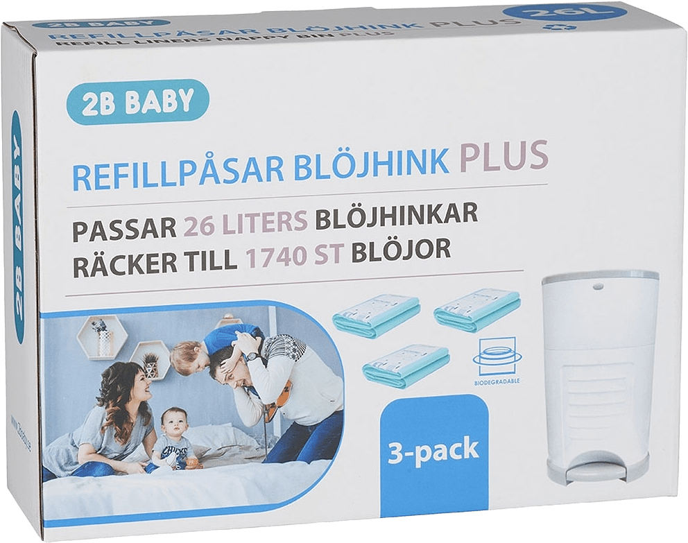 2b Baby Refillpåsar Plus 3-p, från Korbell, i färgen grön.