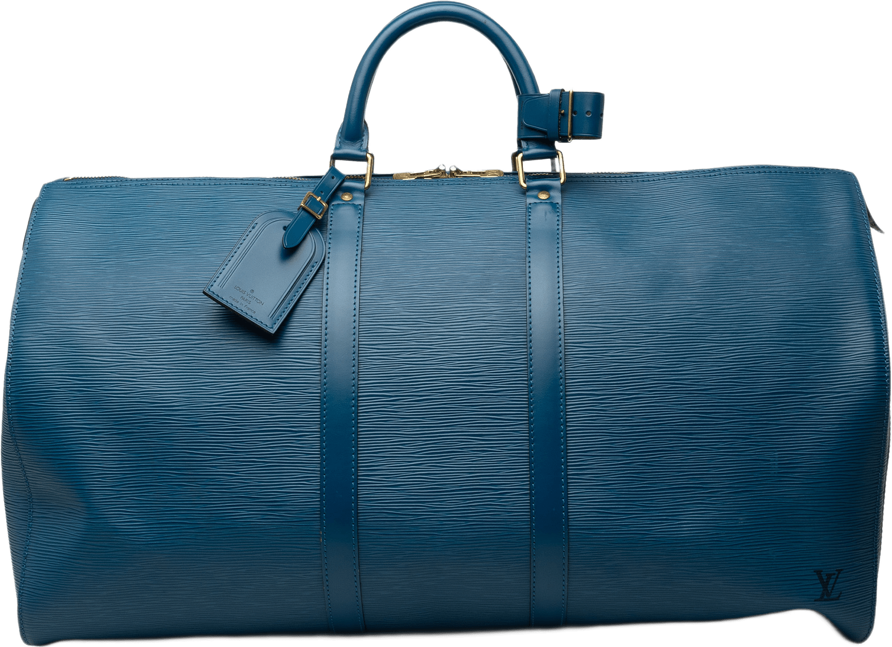 Louis Vuitton Epi Keepall 55, från Luxclusif, i färgen blå.