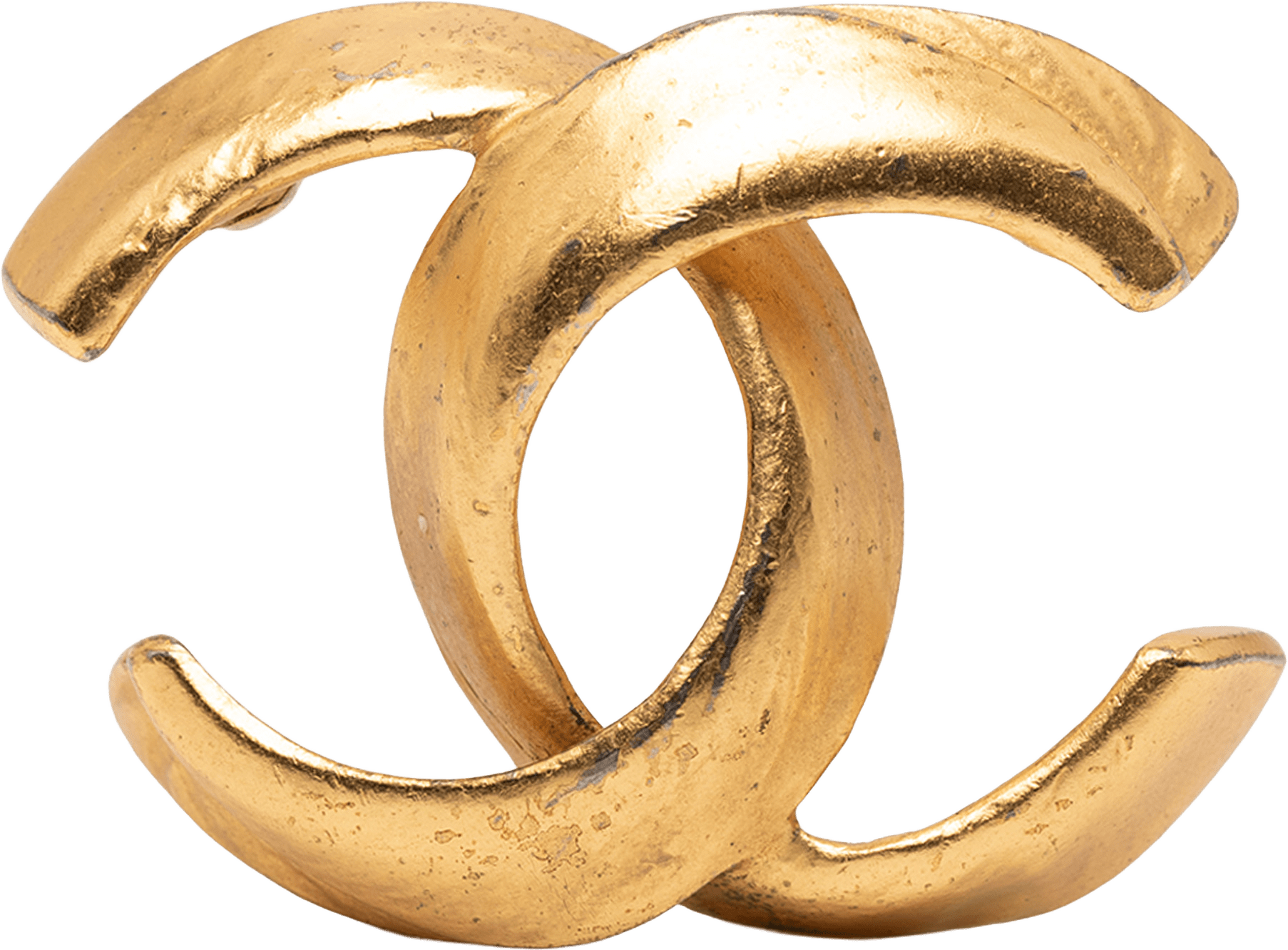 Chanel Cc Gold Plated Logo Brooch, från Luxclusif, i färgen gold.