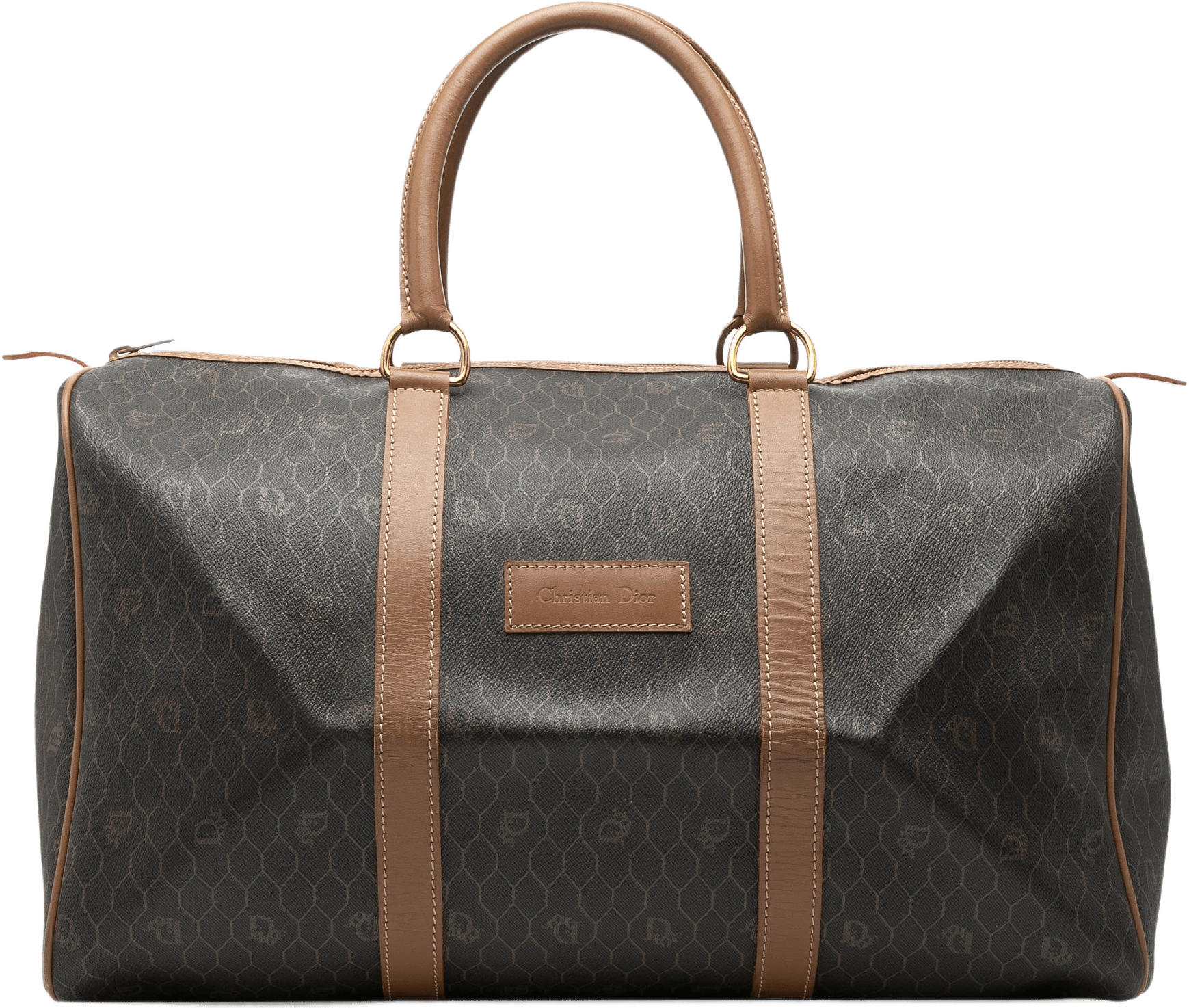Dior Honeycomb Coated Canvas Travel Bag, från Luxclusif, i färgen black.